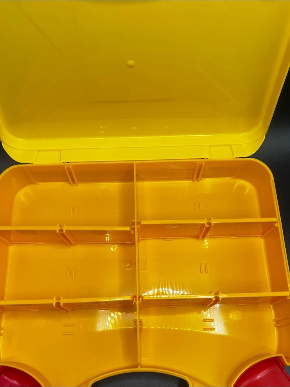 LEGO Plastic Storage Box / Carrying Case W/Handle Yellow Removable Dividers